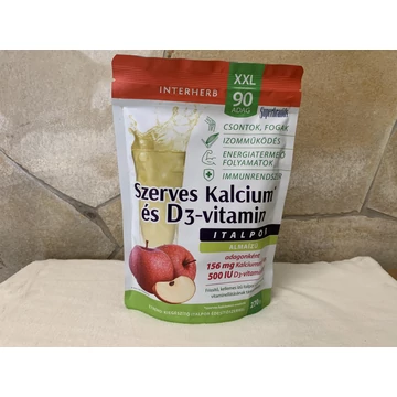 Interherb szerves kalcium és D3 vitamin italpor  90 adag 270 g  