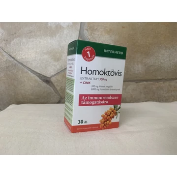 Interherb Homoktövis extraktum 300mg + cink 30 db kapszula 