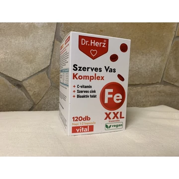 Dr. Herz Szerves vas komplex +cvitamin +szerves cink +bioaktiv folát 120 db kapszula