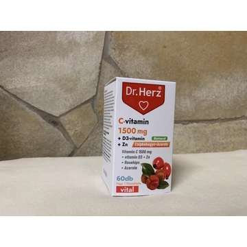 Dr Herz C-vitamin 1500 mg + D3 + ZN csipkebogyó + acerola 60 db filmtabletta RETARD 