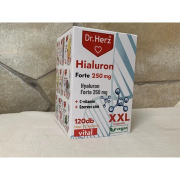 Dr Herz Hialuron forte 250 mg + C-vitamin + szerves cink  XXL 120 db kapszula