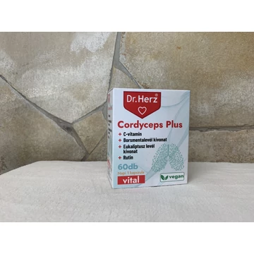 Dr. Herz Cordyceps plus + c vitamin +borsmentalevél+eukaliptusz levél+rutin    60 db 
