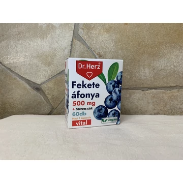 Dr. Herz Fekete áfonya 500 mg +szerves cink  60 db 