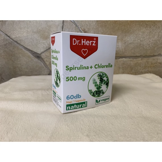 Dr. Herz Spirulina + Chlorella 60 db kapszula VEGAN