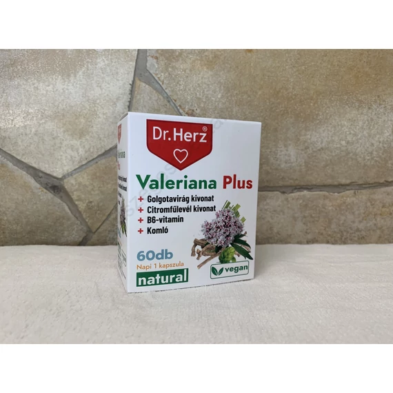 Dr. Herz Valeriana plus +golgotavirág+citromfűlevél+ b-6 vitamin+ komló  60 db 